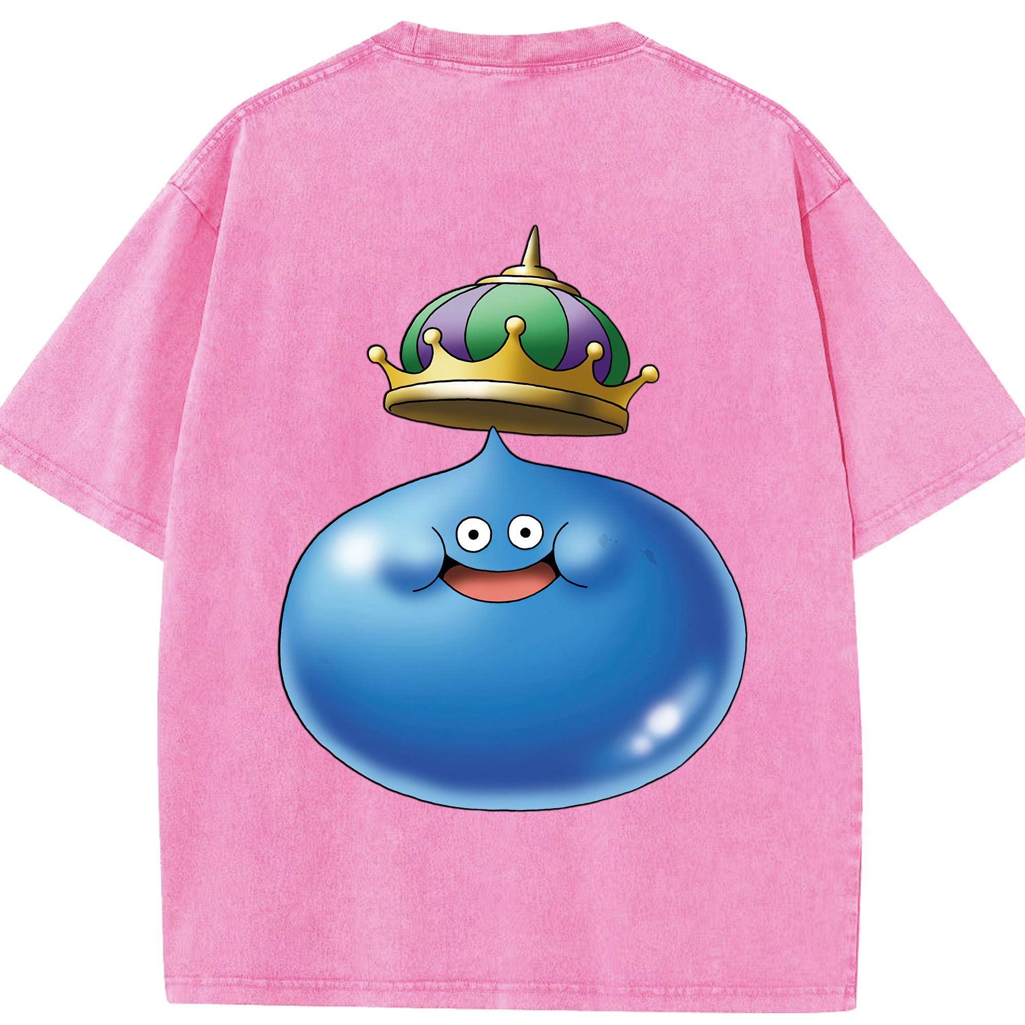 （画像用） ドラゴンクエスト Doragon Kuesuto Dragon Quest 綿100% ヴィンテージ風 半袖Tシャツ（背面プリント）